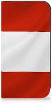 Hoesje Geschikt voor iPhone 15 Pro Telefoonhoesje met Naam Oostenrijkse Vlag