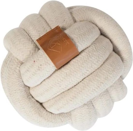 Dogs Collection jouet pour chien boule à nœuds crème 10 cm