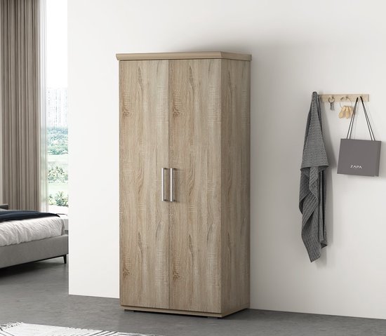 Interiax Armoire ' Mila' 2 portes Sonoma (183x80x52cm)