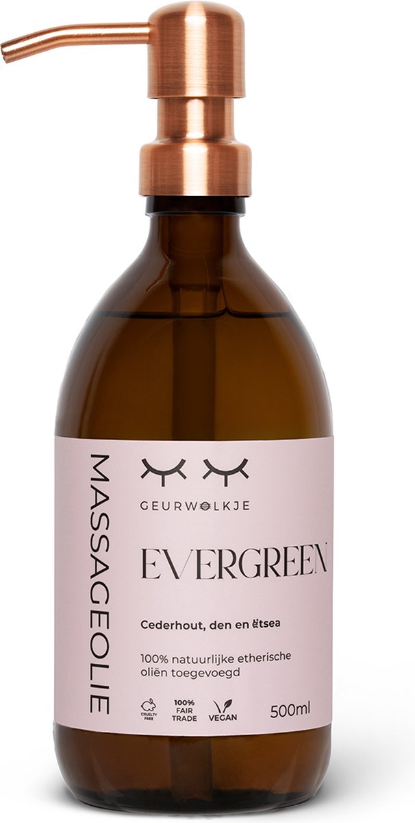 Goedkoopste Geurwolkje® Massageolie - Evergreen - 500 ml