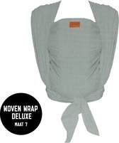 ByKay Draagdoek Woven Wrap Deluxe - Ergonomische Draagdoek voor Babies tot Peuters van 23kg - Draagbaar op Buik, Heup en Rug - Minty Grey - Maat 7