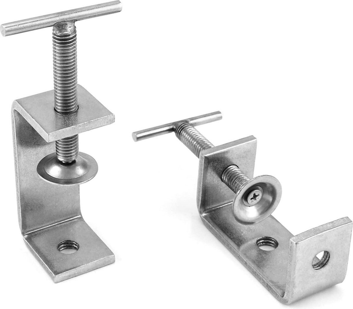 Lot de 2 petites pinces de bureau en forme de C en acier inoxydable de 30 mm, pince tigre à large ouverture pour bureau, tablette, travail du bois