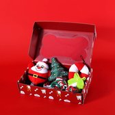 Kerst Cadeaubox voor Hond - 4 Hondenspeeltjes - Kerst Speelgoed