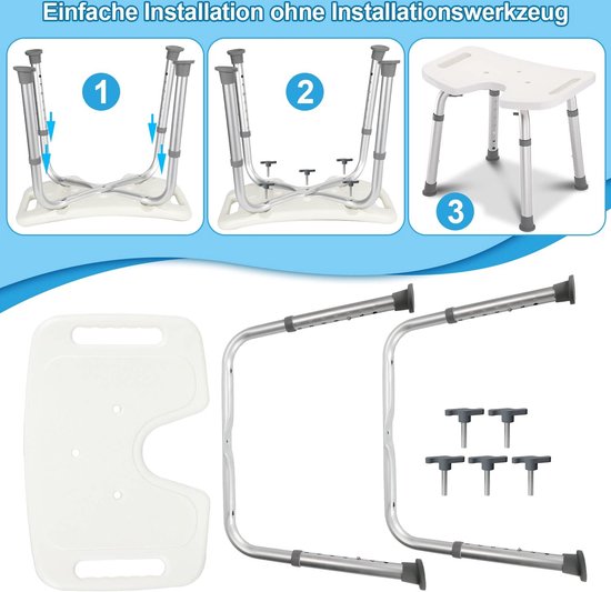 Tabouret de douche Dunimed - réglable en hauteur