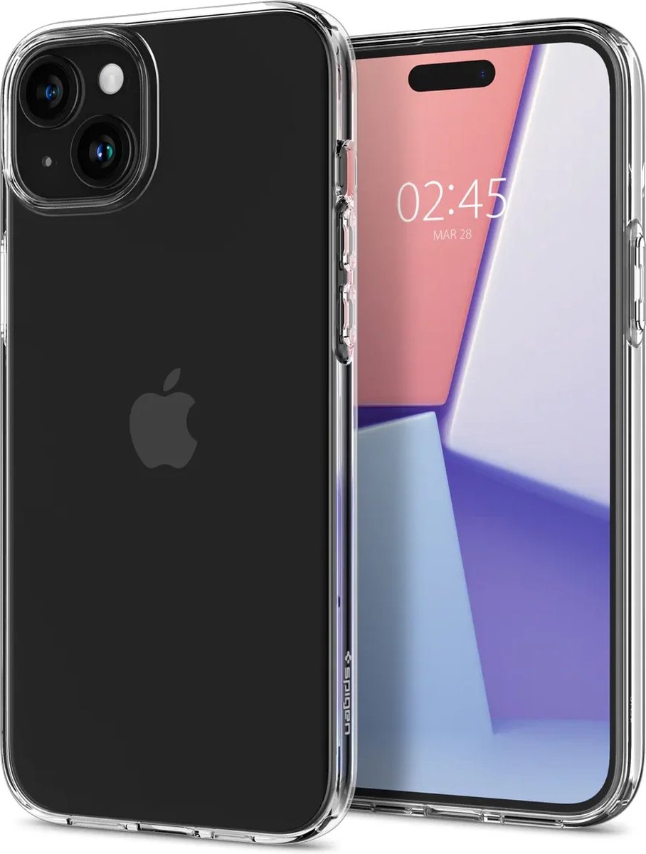 Geschikt voor Spigen Apple iPhone 15 Plus Liquid Crystal Hoesje Transparant