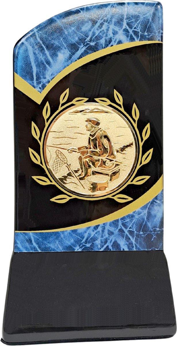 Vistrofee Cesar 18 cm Vissen Luxe Vistrofee Keramiek Goud Blauw Visbeker Prijs Witviswedstrijd