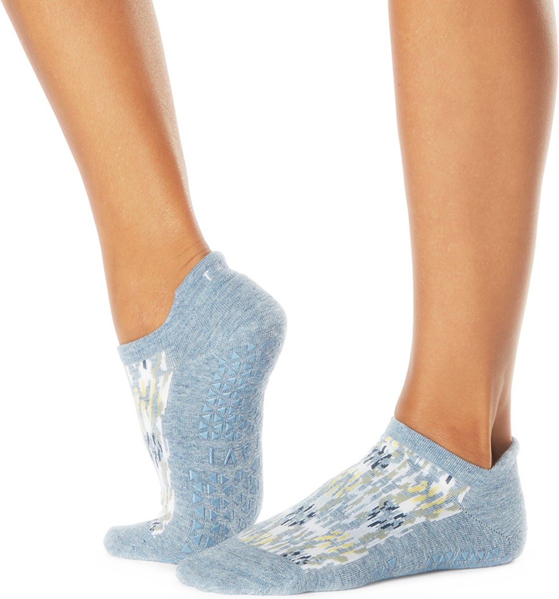 Tavi Savvy Yoga No-Show Grip Socks - Wit/Grijs/Blauw - 36-39