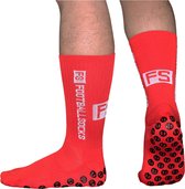 Footballsocks® Grip Chaussettes - Grip Chaussettes Voetbal - Grip Chaussettes - Taille Unique - Anti Slip - Grip Chaussettes Rouge