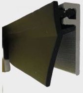 MacLean Aluminium Inbouw Tochtstrip met Zwart Rubber voor Deuren - 18mm x 1m