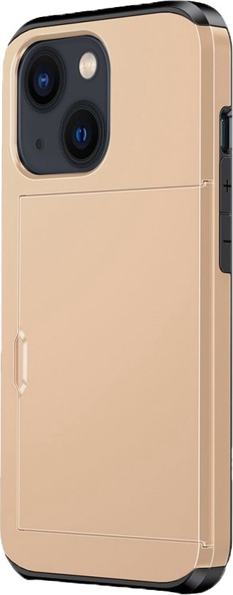 Coque iPhone 15 Pro - Coque arrière - Coque rigide - Porte carte - Portefeuille - Antichoc - TPU - Or