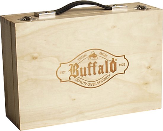 Jeu de boules set gepoedercoat in houten doos - Buffalo