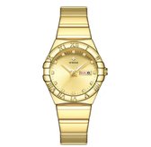 Borasi Majestueus Horloge | Goud | 30 M Waterproof| 5 Kleuren | Dag en Datum Aanduiding | Dames Horloges | Cadeau Voor Haar | Cadeau Voor Moeder | Moederdag Cadeau | Cadeau voor Dames