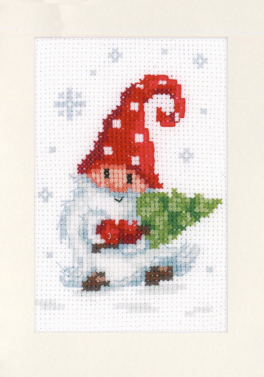 Vervaco - Wenskaart kit - Kerst - Kerstkabouters set van 3 - PN-0189708 - Borduren - Borduurpakket - Borduurpakket volwassenen - Borduurpakket kind — afbeelding 4