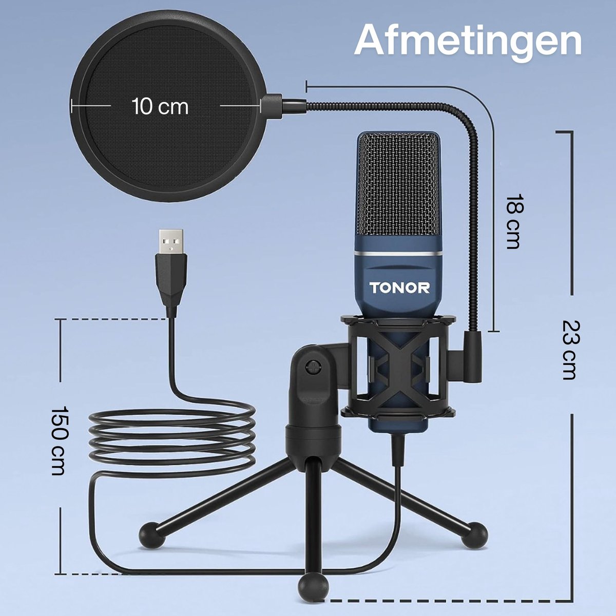 Raleno ™ - Microphone USB PC pour diffusion et enregistrement de