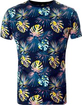 2 Pack Mens Soulstar 100% cotton Printed Gonzo T-Shirt Casual, 200 gsm fabric quality Maat L , Navy-Mint