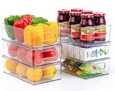 Koelkastorganizer set van 6, stapelbare keukenopbergdoos en organisatielade koelkastorganizer, keuken BPA-vrije opslag Ideaal voor keukens, koelkast, kasten, BPA-vrij
