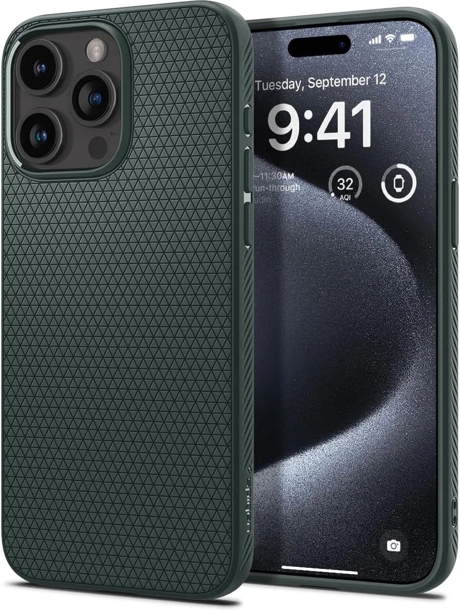 Spigen Geschikt voor Apple iPhone 15 Pro - Liquid Air - Back Cover Hoesje - Groen