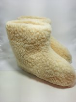Chaussons en laine de mouton Wit/ Crème taille 48 Produit 100% naturel confortables neufs chaussons de luxe immédiatement disponibles fait main - mouton - laine - shuffle - chaussons en laine - chaussure - chaussons - chauffe-chaussons - chausson -