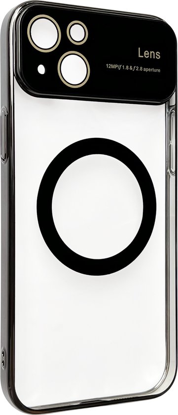 Casemania Hoesje Geschikt voor Apple iPhone 15 Zwart - Siliconen Back Cover met Camera Lens Bescherming - Geschikt voor Magsafe