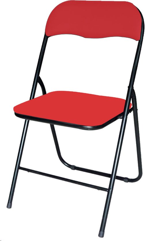 BRASQ Chaise Pliante Rembourrée Rouge - Zwart 43x38x78 cm, chaise pliante  FC100 | bol