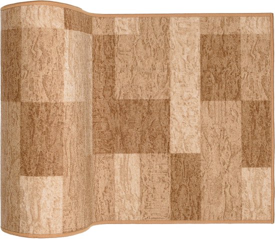 Tapiso Tapis en caoutchouc anti-dérapant en caoutchouc Tapis de sol Beige Taille de tapis - 80x1450