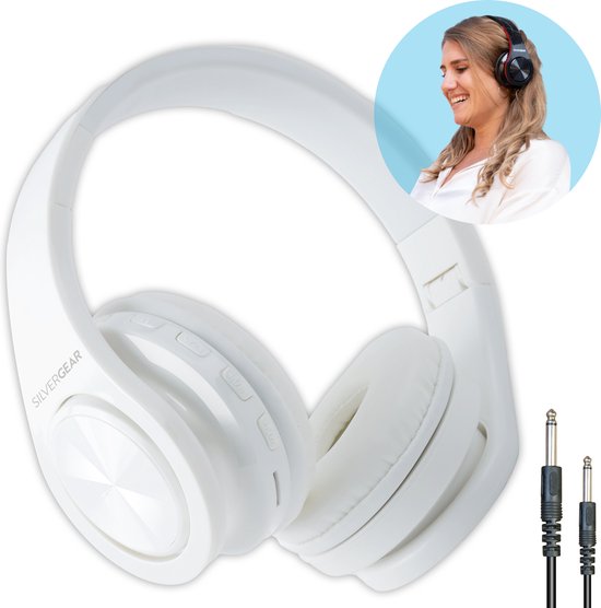 Silvergear Bluetooth Koptelefoon Over Ear - Headphones, Bellen - Wit | bol