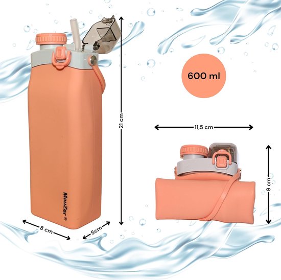 Bouteille d'Eau Portable et Pliable en Silicone Anti Chute, Gourde