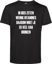 T-shirt In bier zitten weinig vitamines | Oktoberfest dames heren | Carnavalskleding heren dames | Foute party | Zwart | maat 4XL
