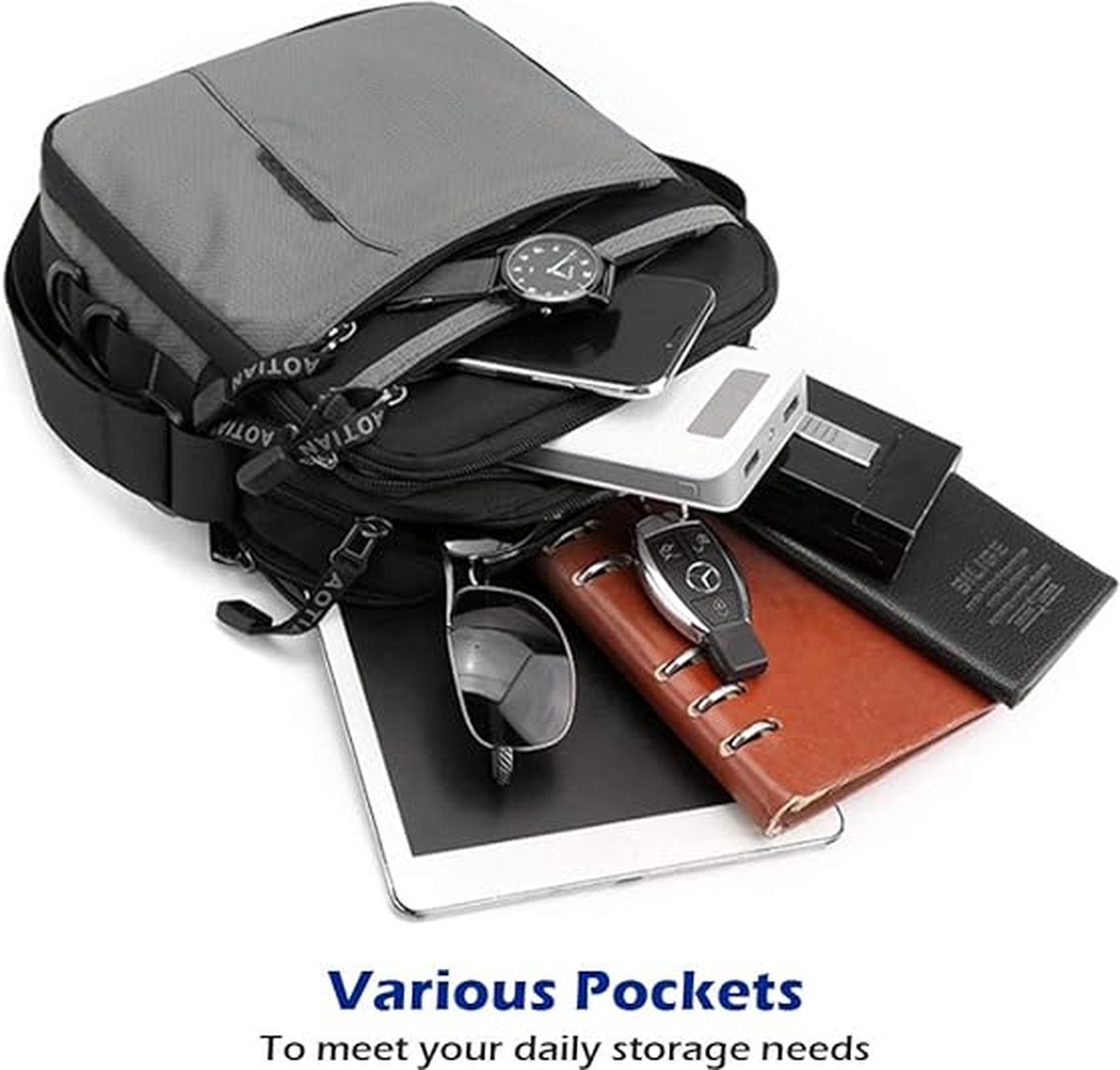 SPAHER Grand sac homme sac à bandoulière porte-documents iPad ordinateur  portable... | bol