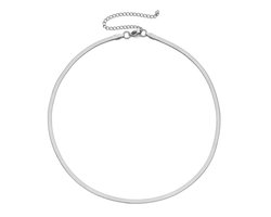 Plux Fashion Snake Ketting - Zilver - 3mm/40cm + 5cm verlengstuk - Sieraden - Zilveren ketting - Snake Chain - Stainless Steel - Ketting - HipHop Ketting - Schakel Ketting - Sieraden Cadeau - Luxe Style - Duurzame Kwaliteit - Halloween - Oktoberfeest