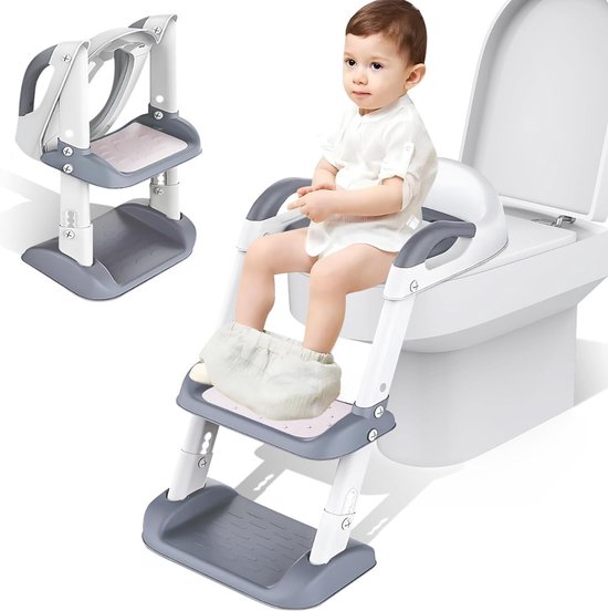 Reducteur de WC Pliable et Réglable Siège de Toilette Enfant Bébés