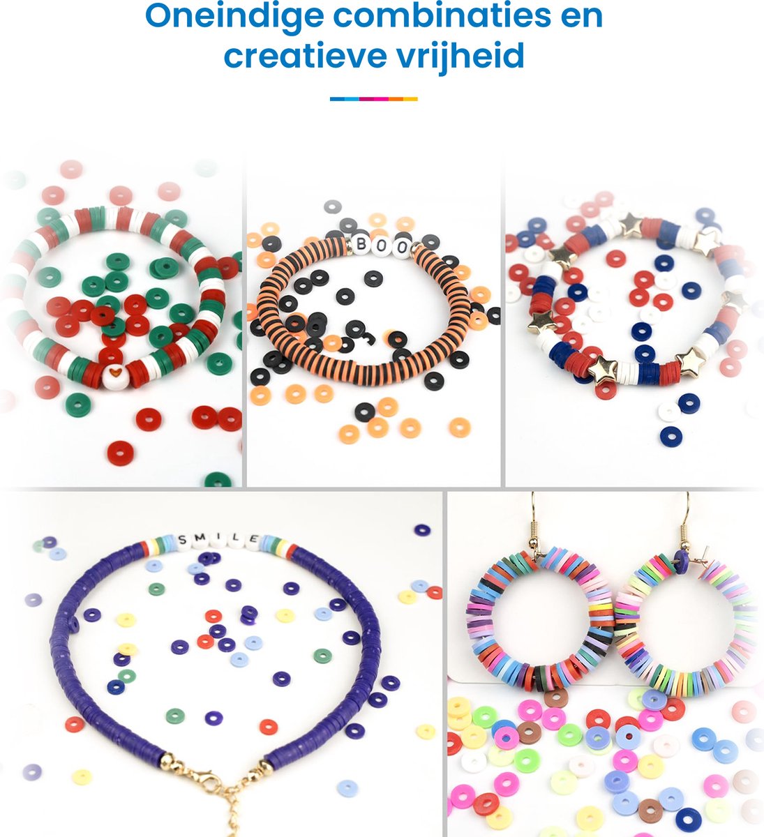 YONO Kralen Set Kinderen 6000-delig - Knutselen Meisjes - Sieraden Maken Pakket - Kettingen - Armbanden - Oorbellen - Knutselpakket XL — afbeelding 5