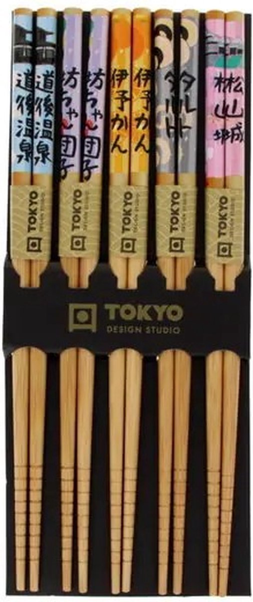 Tokyo Design Studio – Chopstick set – Eetstokjes - Kleuren – 5 paar - Tokyo Design Studio