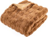 Tiseco - Couverture BUBBLE - fausse fourrure de lapin plaid - 130x170 cm - Indiantan