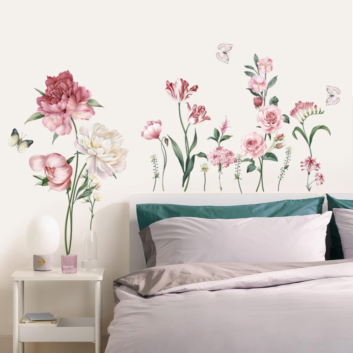 Muursticker, fleur de pivoine, décoration murale, imperméable