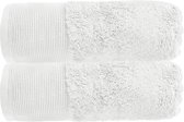 Allure Bamboe Handdoeken, 2 stuks, 50 x 90 cm, Hypo-allergeen, antibacterieel voor de badkamer (wit)