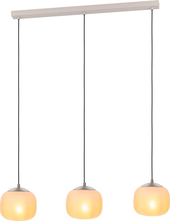 EGLO Cominio Hanglamp - E27 - 88,5 cm - Zandkleurig/Taupe - Glas