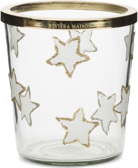 Riviera Maison Waxinelichthouder, Theelichthouder, Kaarsenhouder kerst - RM Golden Stars Votive M - goud