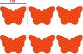 Vlinder Auto Reflecterende Sticker - reflecterende sticker - reflectie sticker - 6 stuks - Oranje