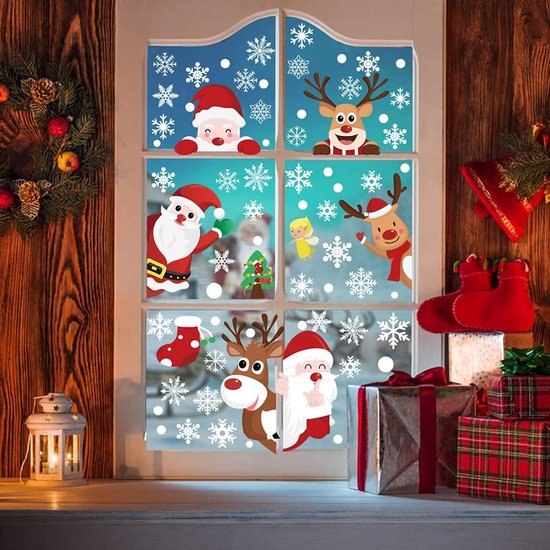 Décoration de Noël pour fenêtres, 9 feuilles d'images de fenêtre, Noël,  décoration... | bol