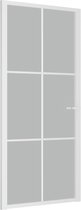 vidaXL - Binnendeur - 93x201,5 - cm - matglas - en - aluminium - wit