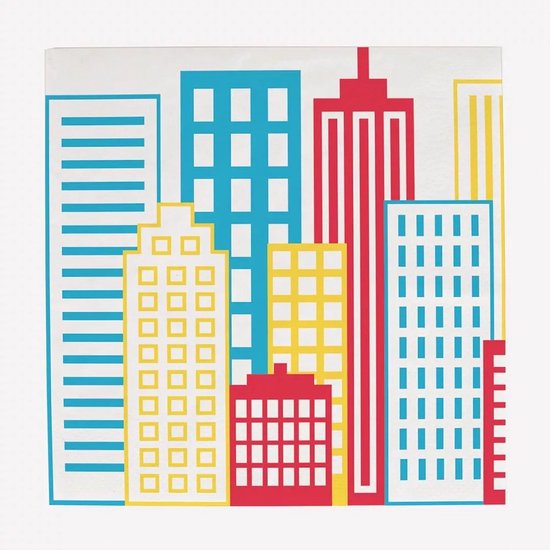 Serviettes en papier grande ville - New York - super-héros - soirée à thème