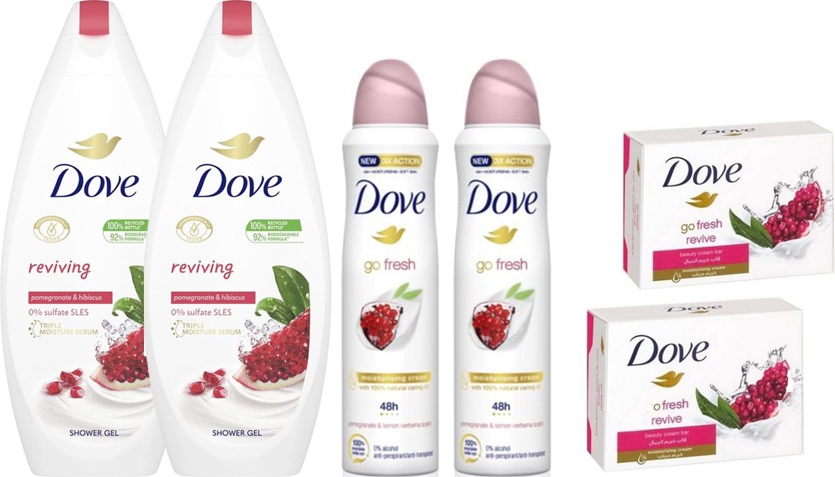 Goedkoopste Dove Go Fresh Revive Pakket - Douche / Deo / Zeep