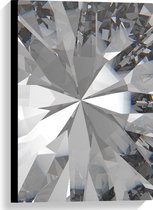 Canvas - Close-up van Glimmende Diamant - 40x60 cm Foto op Canvas Schilderij (Wanddecoratie op Canvas)