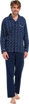 Robson heren pyjama doorknoop 27232-716-6 - Blauw - XXL/56