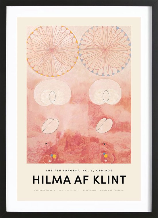 JUNIQE - Poster i premium houten lijst Hilma af Klint - The Ten