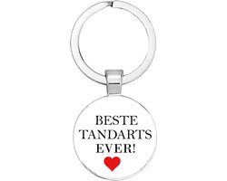 Akyol - Beste tandarts ever Sleutelhanger - tandarts - iemand die een tandarts is - werk - collega - beste ooit - cadeau - verjaardag - kado - geschenk - gift - verrassing - welkomst cadeau - afscheidscadeau - 2,5 x 2,5 CM