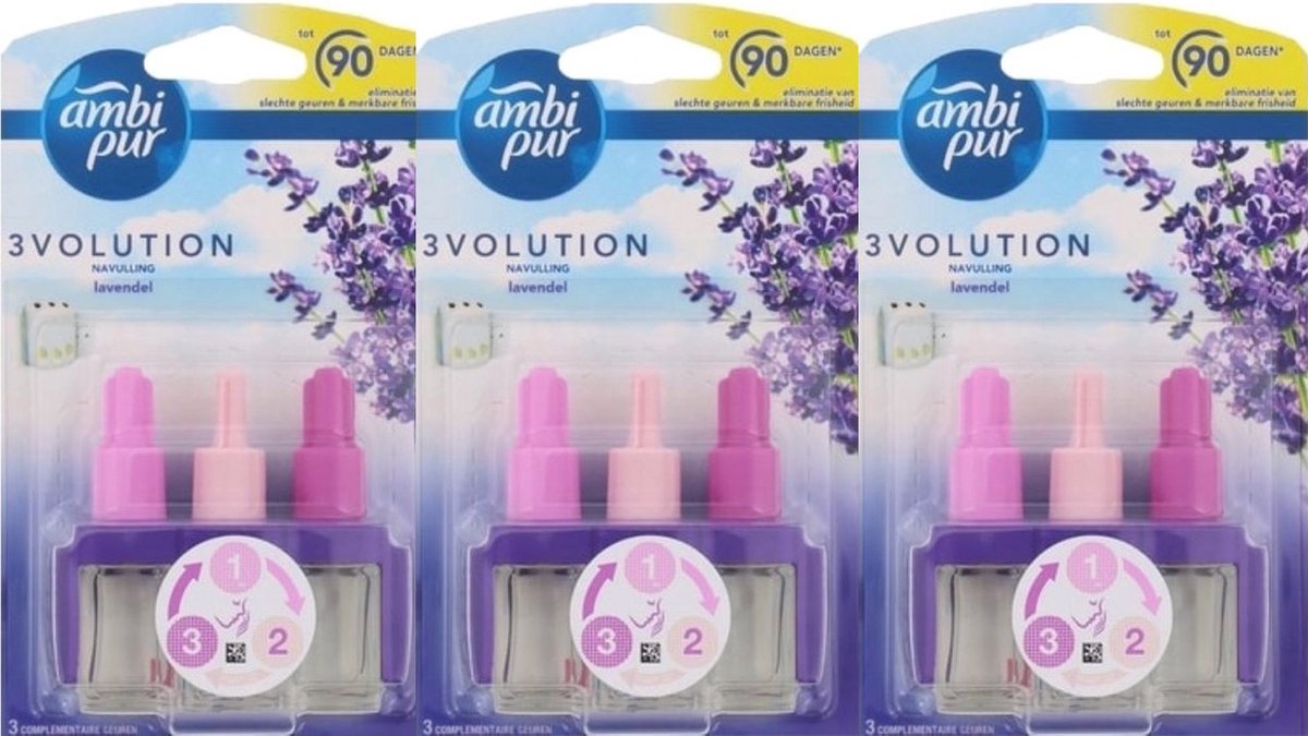 Ambi Pur 3Volution – Navullingen - Lavendel - 3 x 20 ml