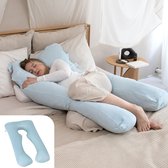 Litollo® Zwangerschapskussen XXL - Voedingskussen - Lichaamskussen - Body pillow - 280cm - Afneembare hoes - Blauw