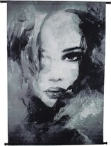 Winkel in style Tissu Mural Face Femme Velours Noir 105x136cm